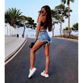 SHELOVET Tênis brancos na plataforma 1