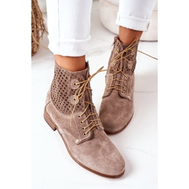 Alberto Violli Botas de camurça com padrão cappuccino Josie perfurado marrom 1