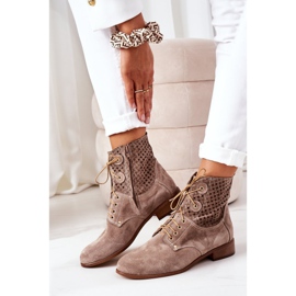 Alberto Violli Botas de camurça com padrão cappuccino Josie perfurado marrom 2
