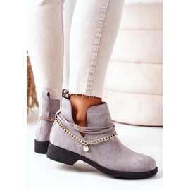 PS1 Botas de camurça com corrente Grey Elvira cinza 1