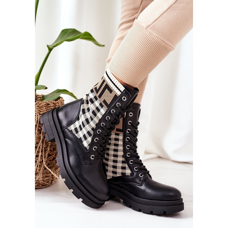 Workers From Elastic Black Fabric Love Story marrom 2