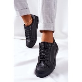 Tênis feminino de couro Big Star II274029 preto 2