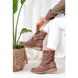 PS1 Botas com parte superior dupla marrom claro Violetta cáqui 2