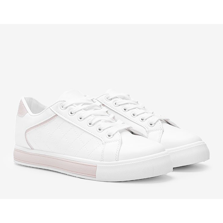 Tênis branco e bege com um padrão na parte superior de Turandont 1 Tênis branco e bege com um padrão na parte superior de Turandont 1