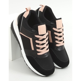 Sapatos esportivos pretos P79 pretos de cunha 1