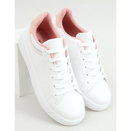 Tênis feminino branco B0-686 WHITE / PINK rosa 1