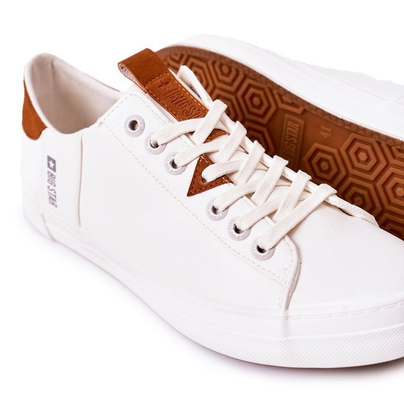 Tênis de couro masculino Big Star GG174025 branco 1