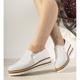 Sapatos prateados deslizantes com tachas GF-FD9 branco 1