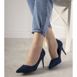 Sapatos azul marinho com salto baixo Campbell azul-marinho 1