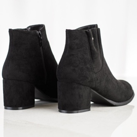 J. Star Botinhas de camurça casual preto 1