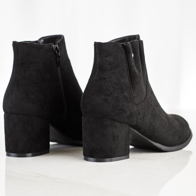 J. Star Botinhas de camurça casual preto 1