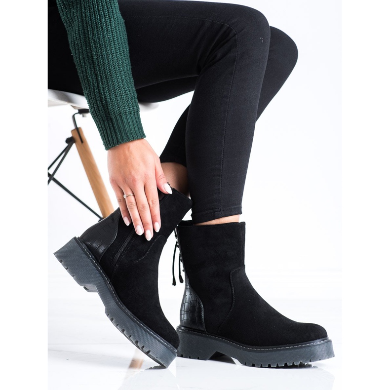 J. Star Trabalhadores de camurça com encadernação preto 2 J. Star Trabalhadores de camurça com encadernação preto 2