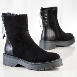 J. Star Trabalhadores de camurça com encadernação preto 1 J. Star Trabalhadores de camurça com encadernação preto 1