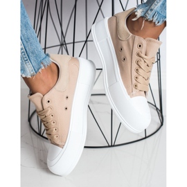 Goodin Tênis clássicos na plataforma bege 1