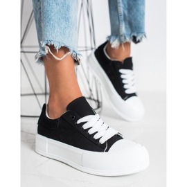 Goodin Tênis clássicos na plataforma preto 2