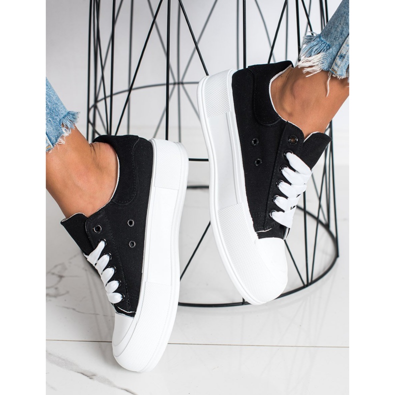 Goodin Tênis clássicos na plataforma preto 1