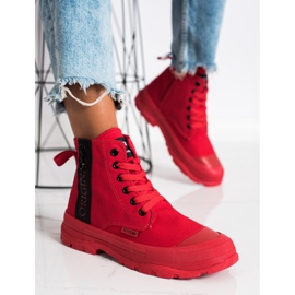 Goodin Tênis de cano alto originais vermelho 2