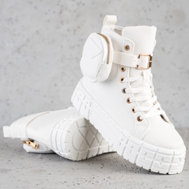 Goodin Tênis na plataforma com um bolso branco 1