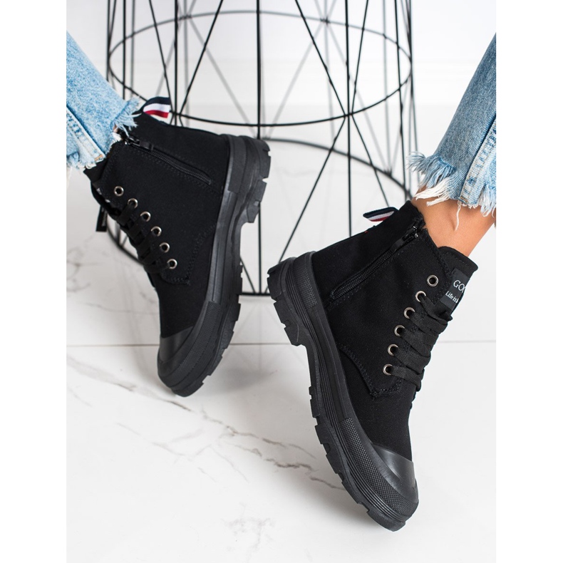 Goodin Tênis Com Zíper Decorativo preto 1