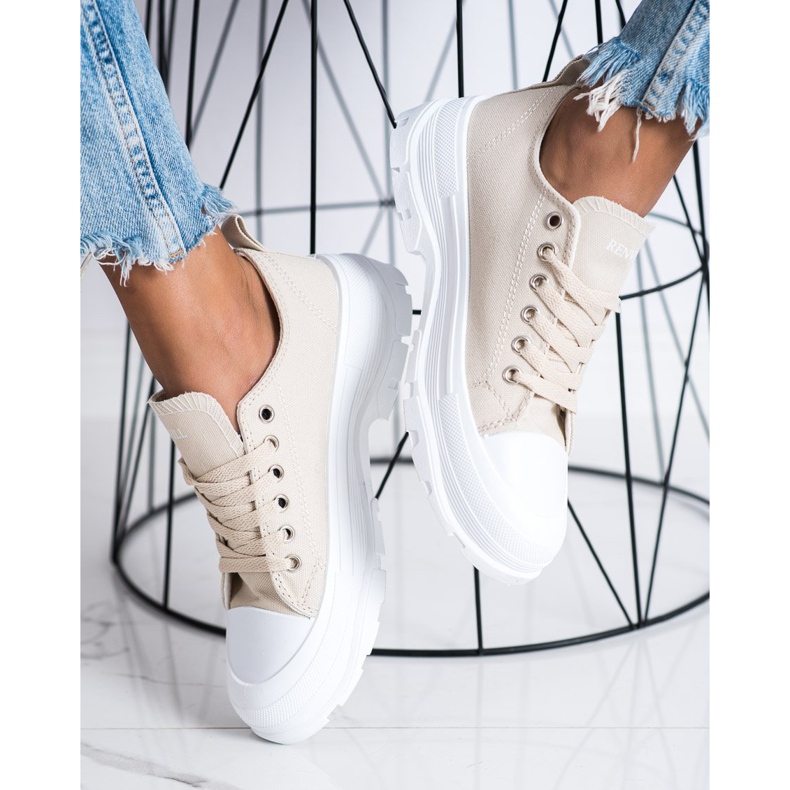 Goodin Tênis na plataforma bege 2