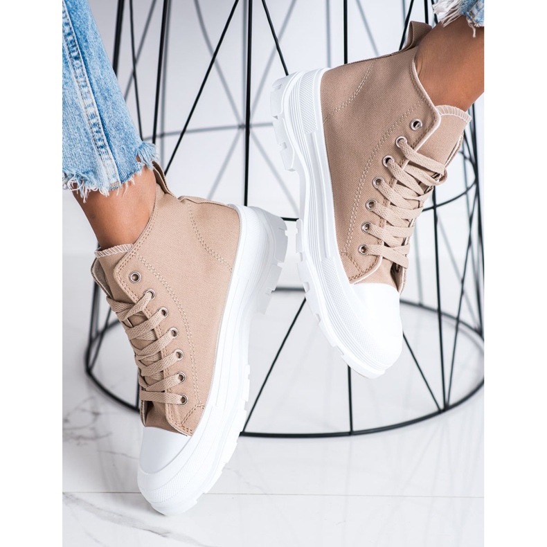 Goodin Tênis marrom alto castanho 1