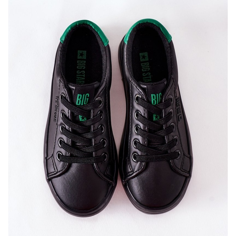 Tênis de couro infantil Big Star DD374147 preto 2