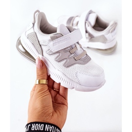 Calçado desportivo infantil com velcro ABCKIDS branco-prateado 1