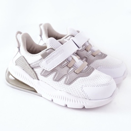 Calçado desportivo infantil com velcro ABCKIDS branco-prateado 2