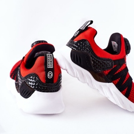 Calçados infantis esportivos com botão vermelho ABCKIDS preto 1 Calçados infantis esportivos com botão vermelho ABCKIDS preto 1