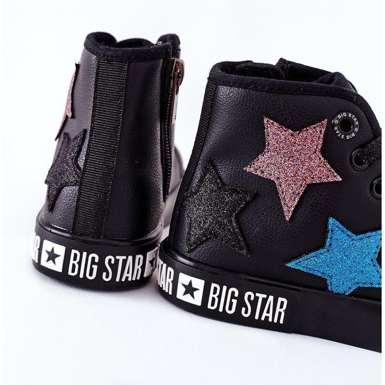 Tênis alto infantil com zíper Big Star II374028 preto multicolorido 1