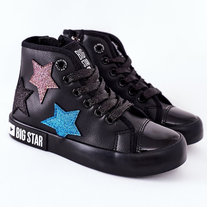 Tênis alto infantil com zíper Big Star II374028 preto multicolorido 2