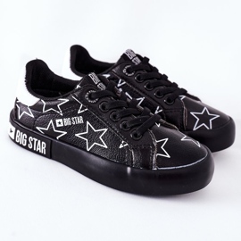 Tênis de couro infantil Big Star II374002 preto 2