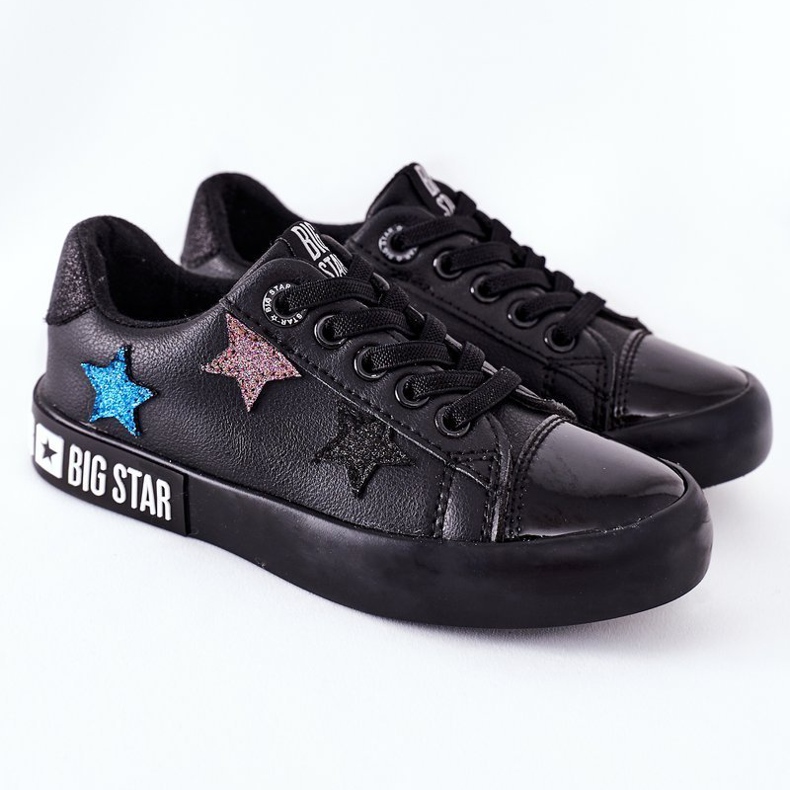Tênis de couro infantil Big Star II374031 preto 2