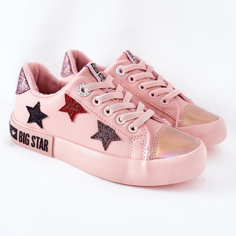 Tênis de couro infantil Big Star II374033 rosa 2