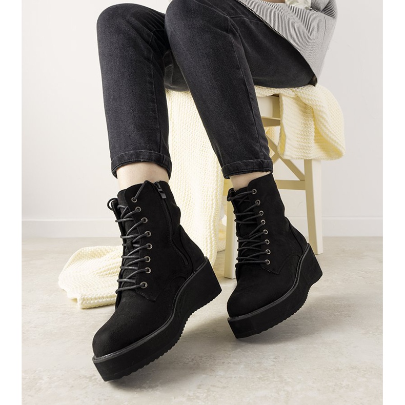 Botas pretas com sola alta Dexter preto 1 Botas pretas com sola alta Dexter preto 1