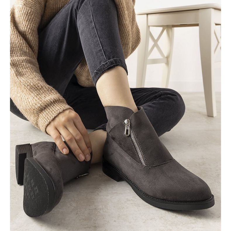 Botas cinza de salto baixo Belados 2