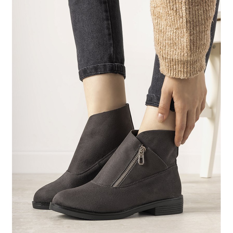 Botas cinza de salto baixo Belados 1