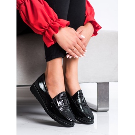 Filippo Sapatos de couro da moda preto 1