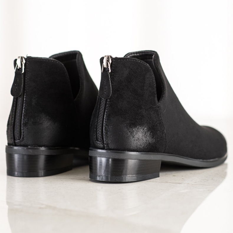 Botas de camurça com recorte VINCEZA preto 1 Botas de camurça com recorte VINCEZA preto 1