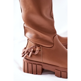 Botas marrons desmontáveis ​​com corrente castanho 1