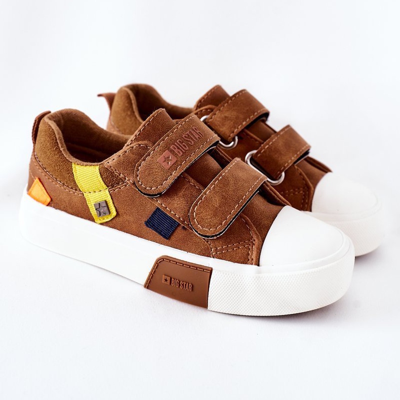 Tênis infantil com velcro Big Star II374017 Camel marrom marrom 2