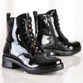 S. BARSKI Trabalhadores feitos de couro ecológico lacado S.BARSKI preto 1