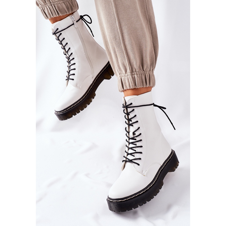 S.Barski Botas de trabalhadoras femininas brancas Corydon branco 2