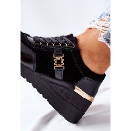 S.Barski Tênis feminino de couro preto montessori 1