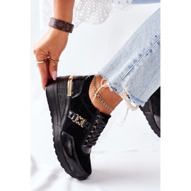 S.Barski Tênis feminino de couro preto montessori 2