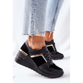 S.Barski Tênis feminino de couro preto manitoba 1