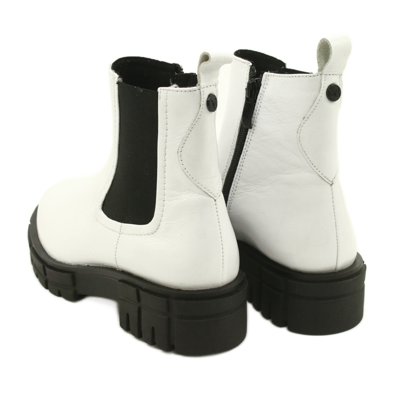 Caprice Botas pintadas para mulheres brancas de couro 9-25461-27 122 branco 4