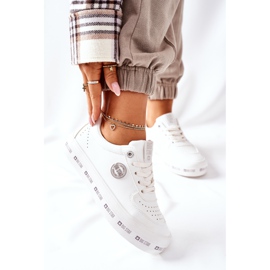 Tênis de couro na plataforma Big Star II274075 branco 2