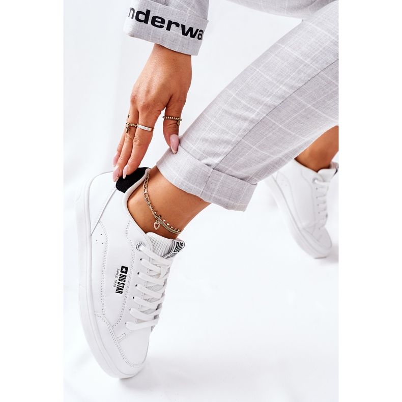 Tênis feminino de couro Memory Foam Big Star II274319 branco 1