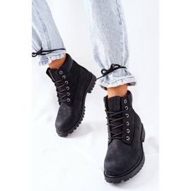 Botas femininas de couro para caminhada Big Star II274446 pretas preto 2